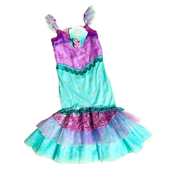 Disney Store Ariel Costume Dress Singing Little Mermaid Songs size 5/6 and Wig - Picture 4 of 15